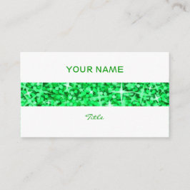 Glitz cartão de visita branco de faixa verde