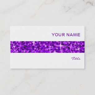 Glitz cartão de visita branco de stripe roxo