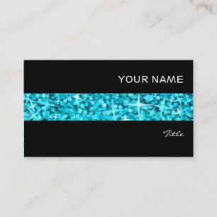 Glitz cartão de visita preto de faixa azul