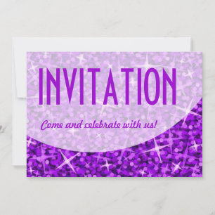 Glitz Curva de roxo Convite