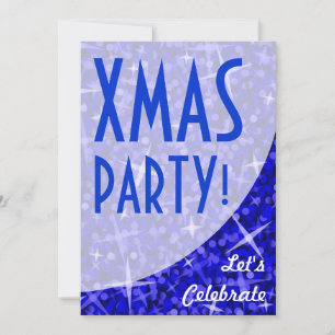 Glitz Dark Blue Curva convite "Xmas Party!"