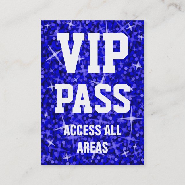 Glitz Dark Blue 'VIP PASS' - paraquedas de cartão  (Frente)