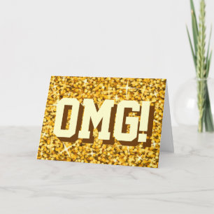 Glitz "Dourado" 'OMG!' Feliz cartão de saudações d