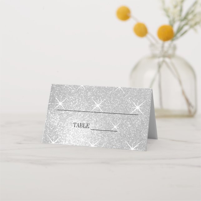 Glitz e cartões de lugar de mesa de casamento pers (Frente)
