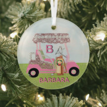 Glitz Glam Christmas Golf Cart Clusters Name