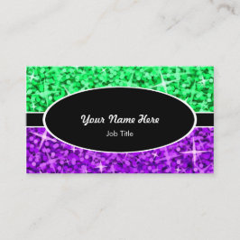 Glitz Mistura cartão de visita de oval preto roxo