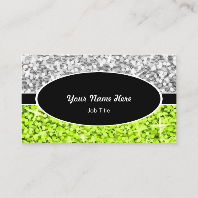 Glitz Mistura Limão "Prata" cartão de visita de ov (Frente)