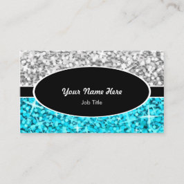 Glitz Mistura "Prata" cartão de visita de oval pre