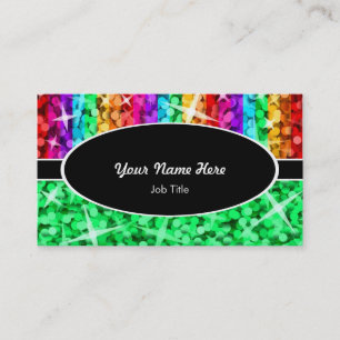 Glitz Mistura Rainbow cartão de visita verde preto