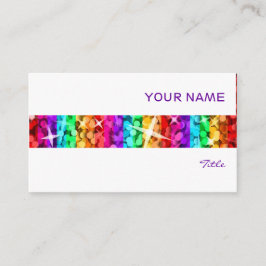 Glitz Rainbow Stripe cartão de visita branco