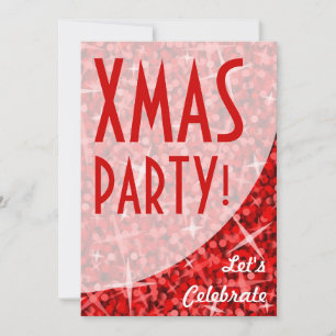 Glitz Red Curva "Xmas Party!" convite