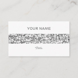 Glitz "Silver" stripe cartão de visita branco para