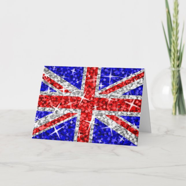 Glitz UK 'Your Text' (Seu texto) cartão de saudaçõ (Frente)