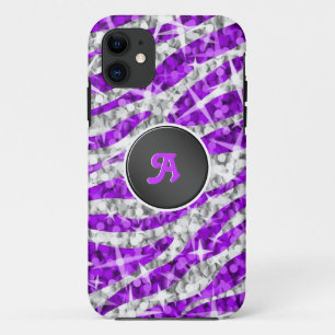 Glitz Zebra capas de iphone roxa