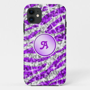 Glitz Zebra capas de iphone roxa-roxa-roxa