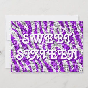 Glitz Zebra Purple "Doce Dezesseis" convite