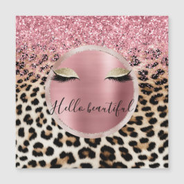 Glitzy Cor de rosa Leve Dourada Eyelashes Leopardo
