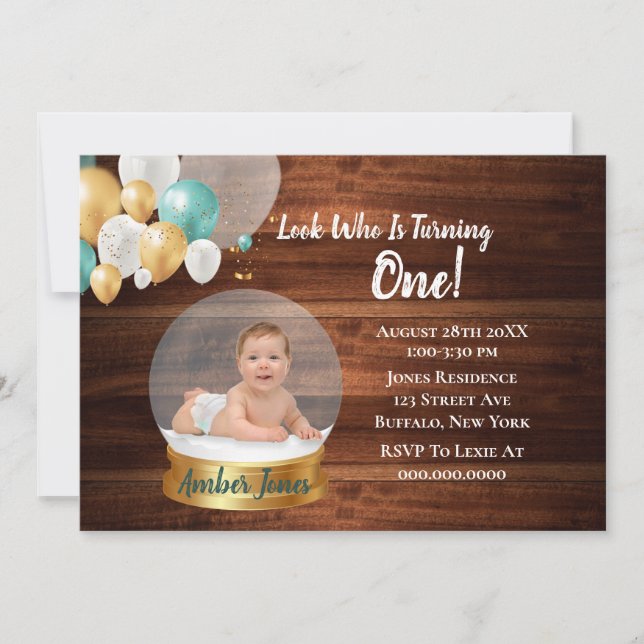 Globe De Neve Adicionar Foto 1rua. Festa de aniver (Frente)