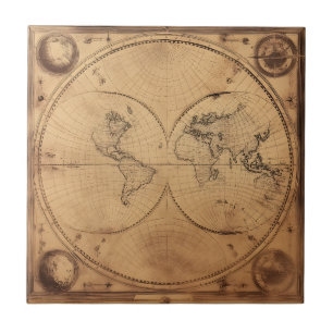 Globo de Mapa do Mundo Russo Vintage