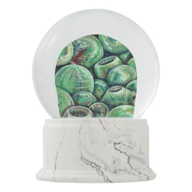 Globo De Neve Bolas de Natal Verde (Frente)