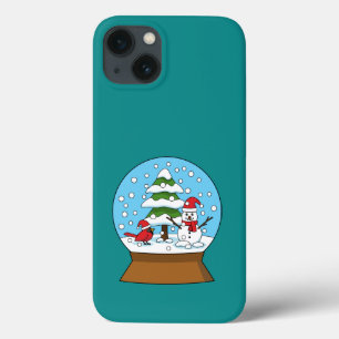 Globo de Neve com Cardeal Snowman e Pine Tree