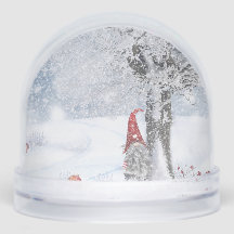 GLÓBO DE NEVE GNOMO VINTAGE NA NEVE FELIZ NATAL