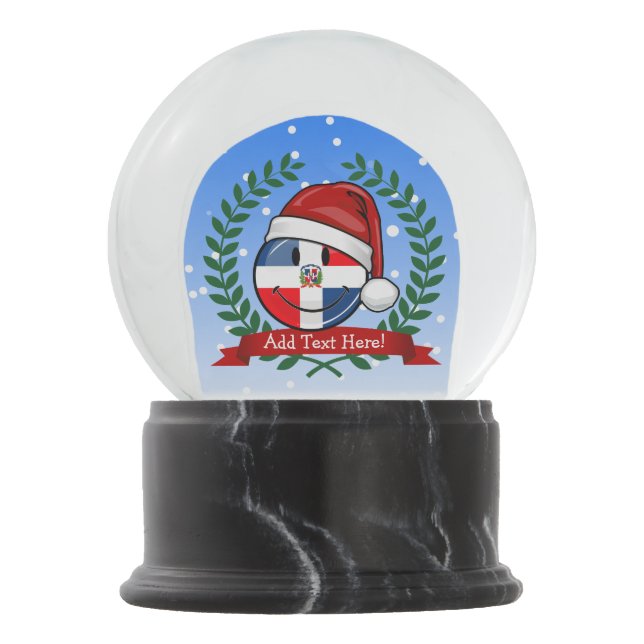 Globo De Neve Natal alegre da bandeira da República Dominicana (Frente)