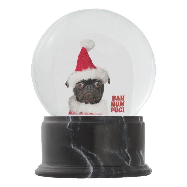 Globo De Neve Papais noeis Bah HumPug Pretos de Natal Bonito (Frente)