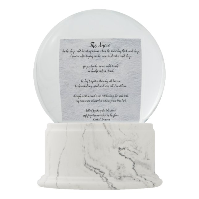 Globo De Neve Poema por mim A neve (Frente)