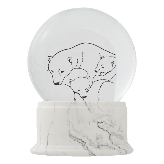 Globo De Neve Urso polar do globo da neve do urso & Cubs feitos (Frente)