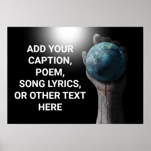 Globo de Poster com Mão de Fundo