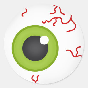 Globo ocular verde etiqueta deslocada disparada