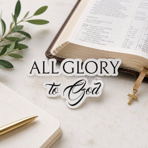 Glória a Deus Adesivos Cristãos de Caligrafia Pret