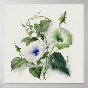 Glória Branca Flores Impressão