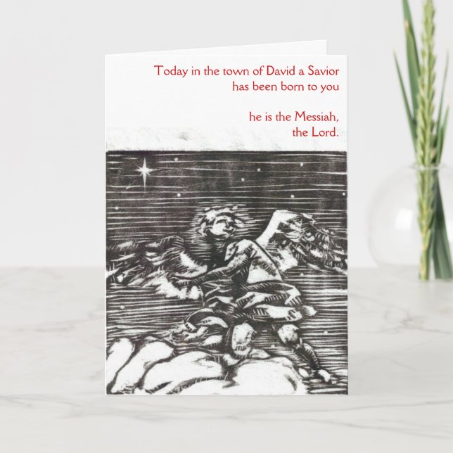 "Glória cartão de Natal ao deus" (Frente)