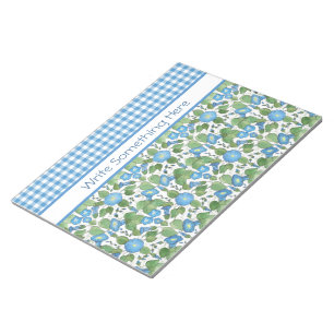 Glória da Manhã Azul e Bloco de Notas Gingham