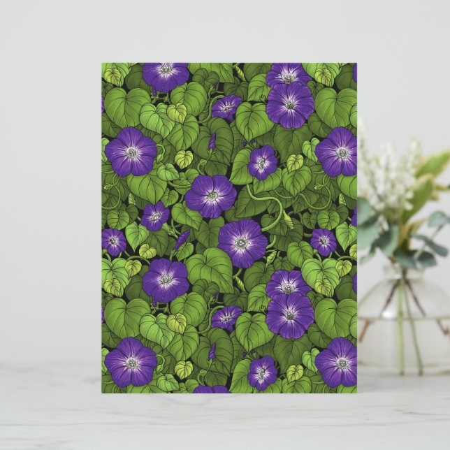 Glória da manhã em roxo e verde (Em pé/Frente)