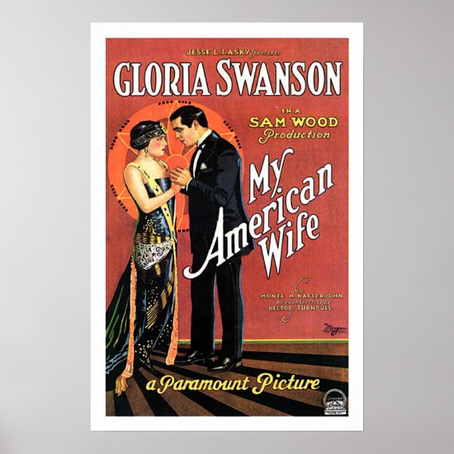 Gloria Swanson, Poster de Filme de Esposa American (Frente)