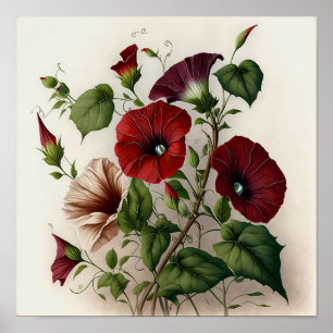 Glória Vermelha Flores Impressão