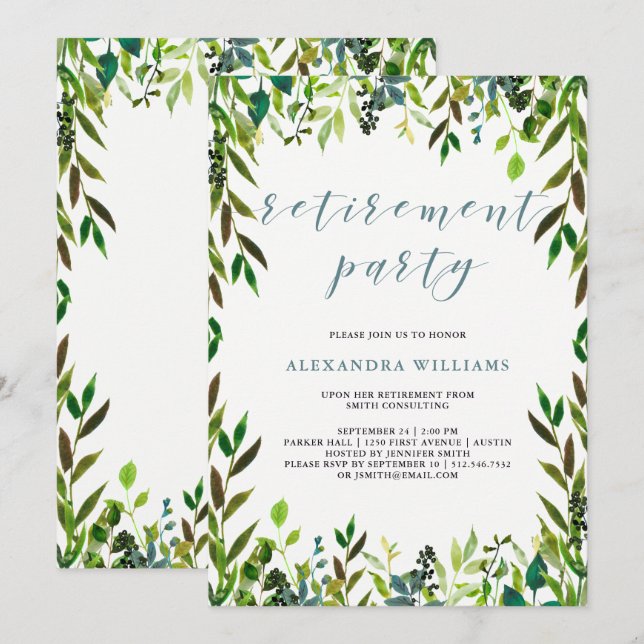 Glorioso Verde| Convite de festas de reforma (Frente/Verso)