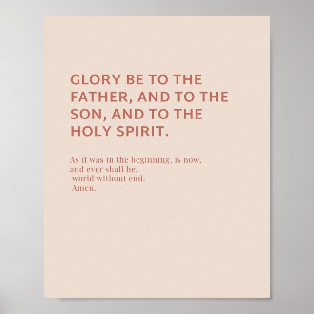 Glory Be Prayer Poster (Frente)