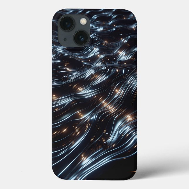 Glossy Black Chrome Liquid Phone Case - Abstract  (Verso)
