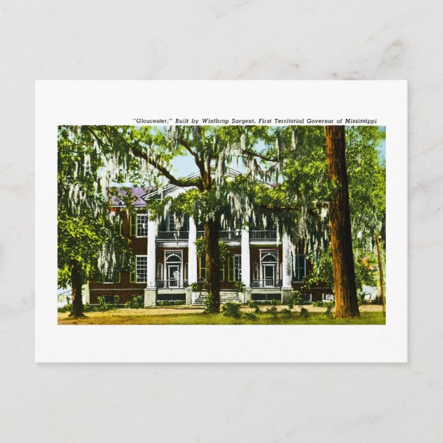 "Gloucester" Cartão Postal Antigo do Mississippi (Frente)