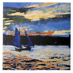 Gloucester Sunset, pintura de Winslow Homer,