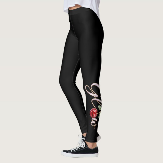 Glow Cherry – Glam Women’s Leggings (Esquerda)