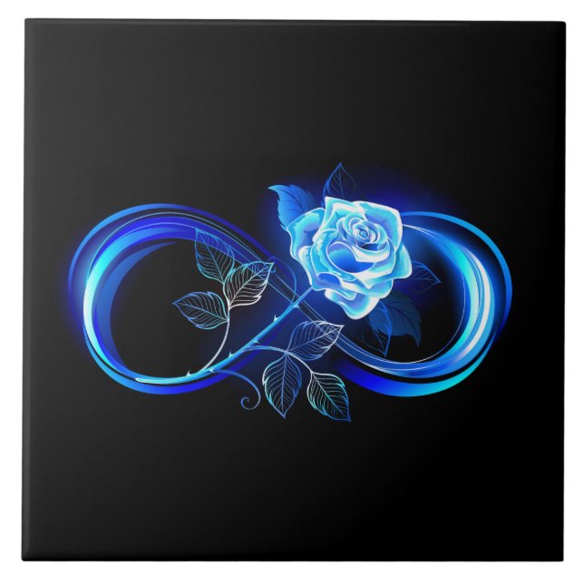 Glowing infinity with blue rose (Frente)