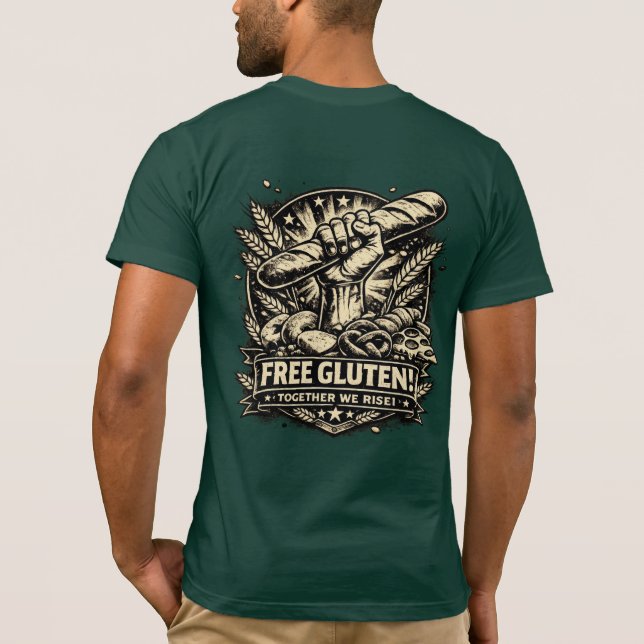 🥖🥐Gluten Livre! – Camiseta Divertida de Comida � (Verso)