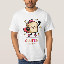 Gluten me odeia camiseta retrorreflectora cor-de-r