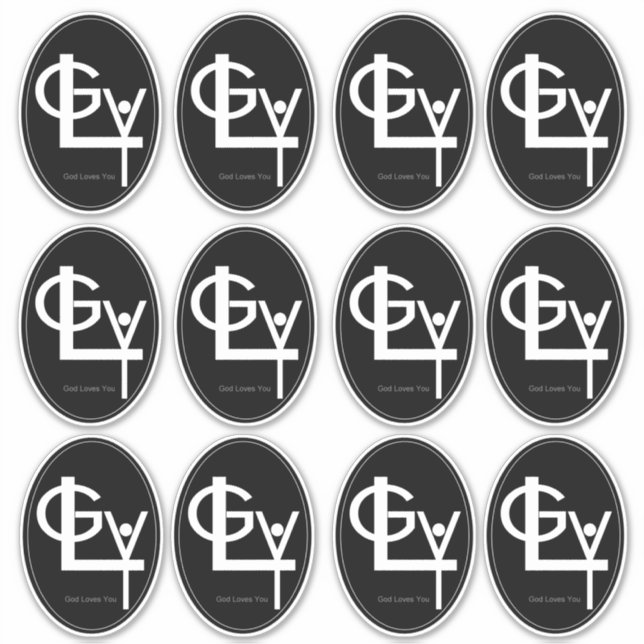 GLY - Deus te ama - vinil adesivos (Frente)