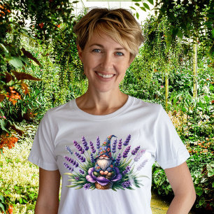 Gnome de Aquarela e Flores Roxas